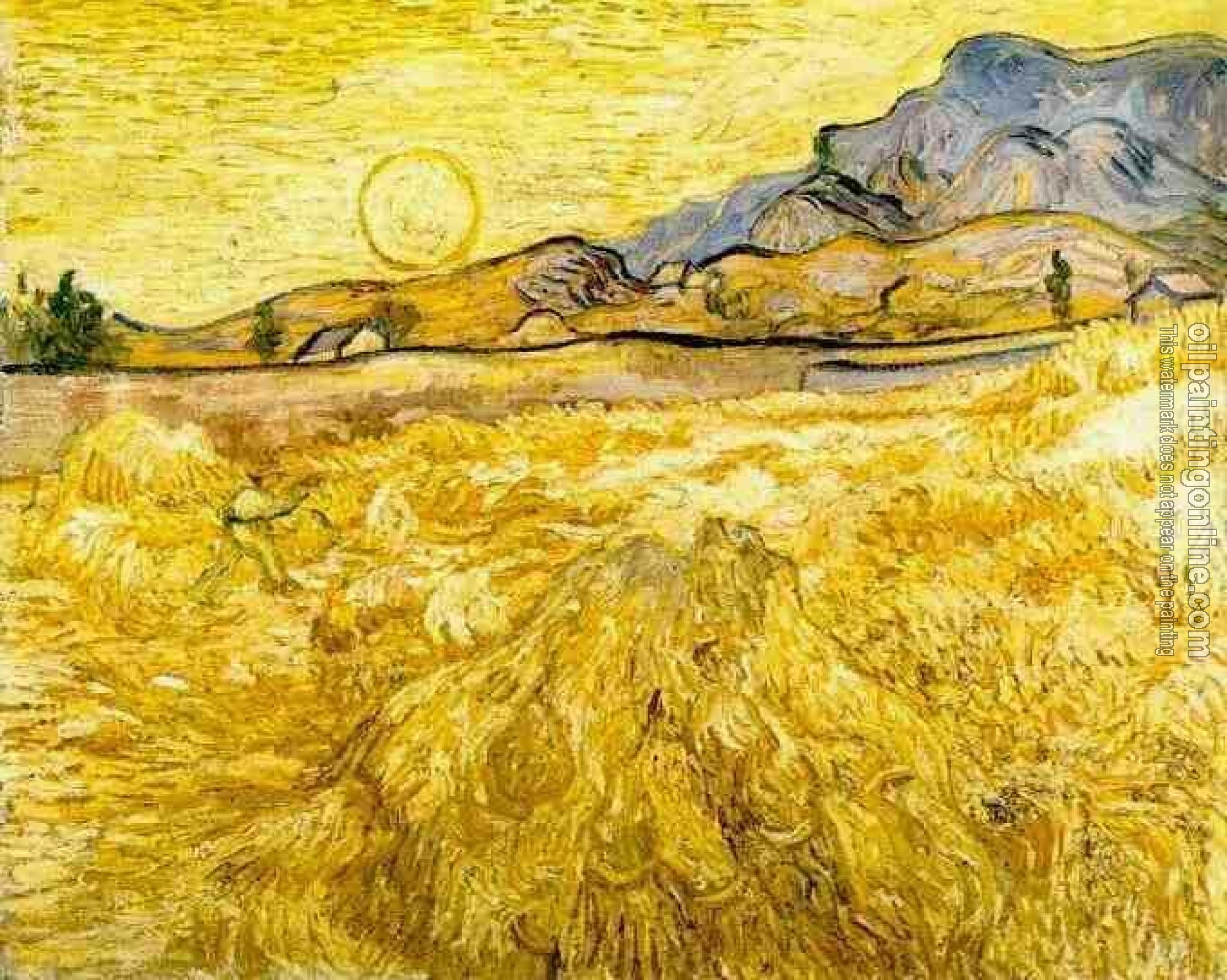 Gogh, Vincent van - Wheat Field with Reaper and Sun